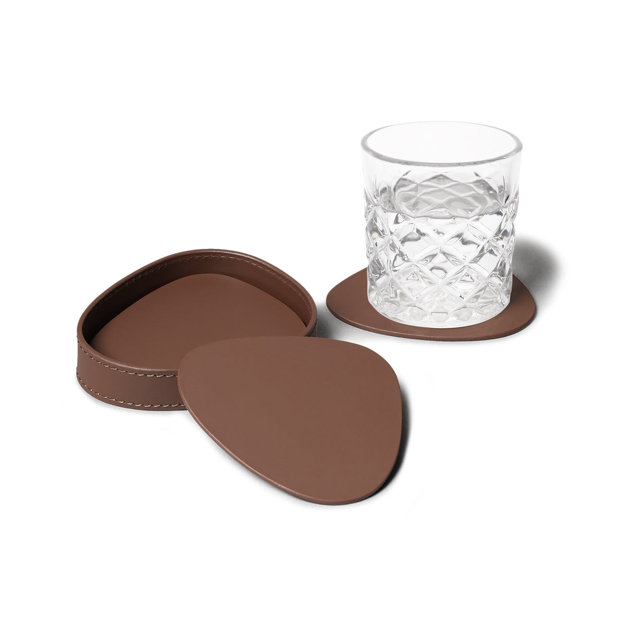 Sterling Classic Coasters Set Abstract Shape Antique Brown