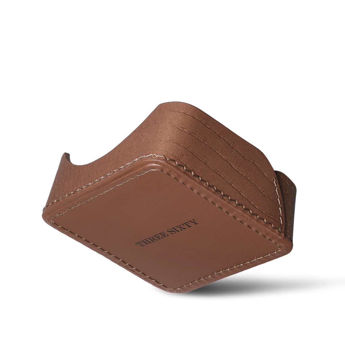 Sterling Croco Memo Holder Antique Brown