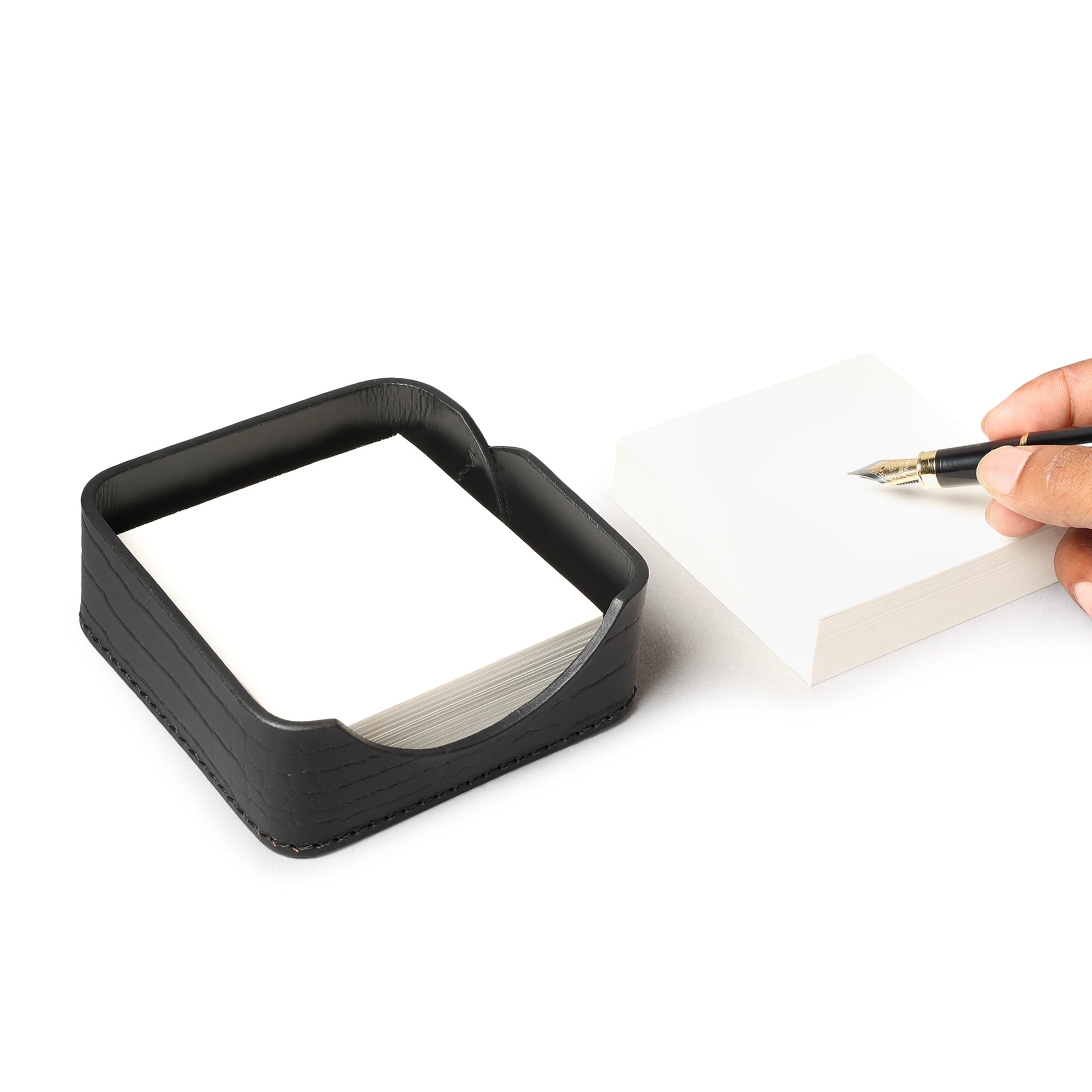 Sterling Croco Memo Holder Black