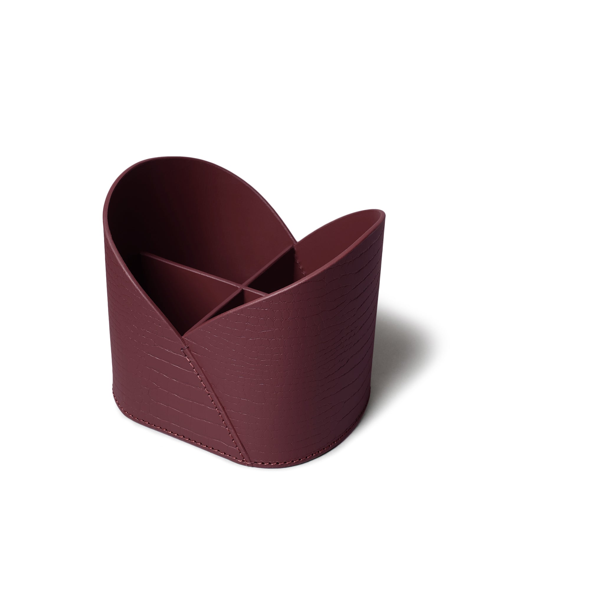 Sterling Croco Multipurpose Desk Caddy Bordeaux