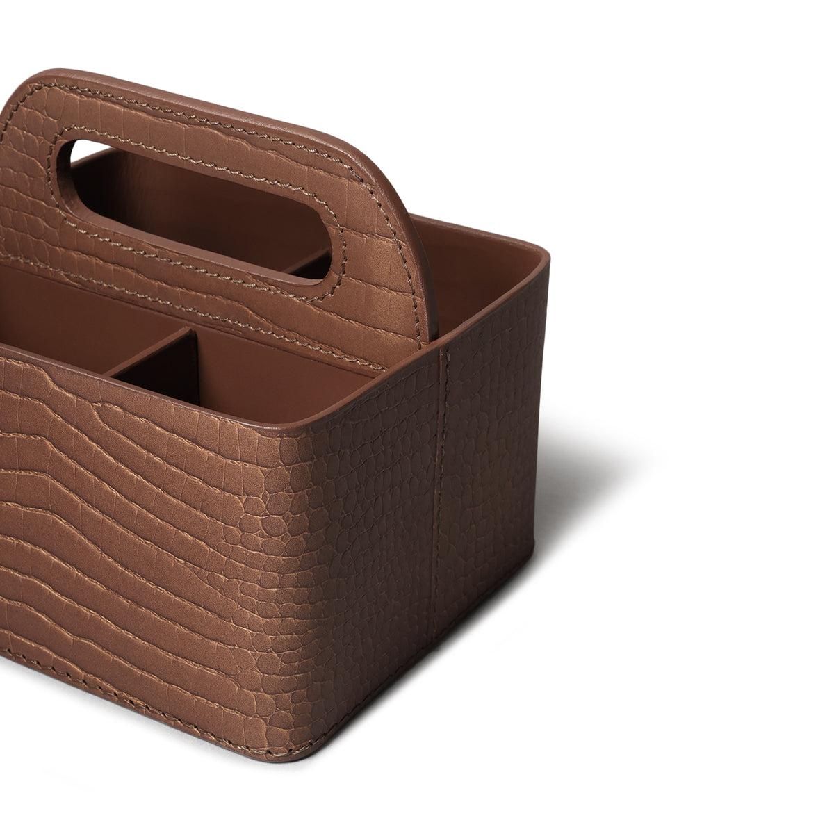 Sterling Croco Carry All Caddy Antique Brown