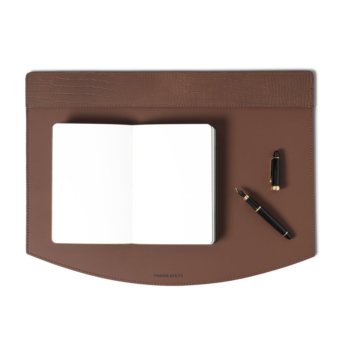 Sterling Croco Desk Blotter Antique Brown
