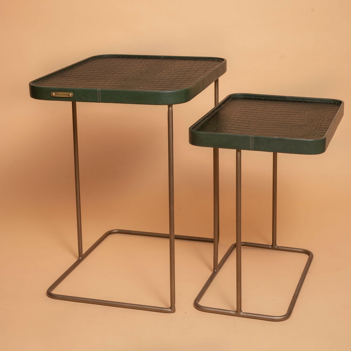 Croco Nested Table-Green (Set of two)