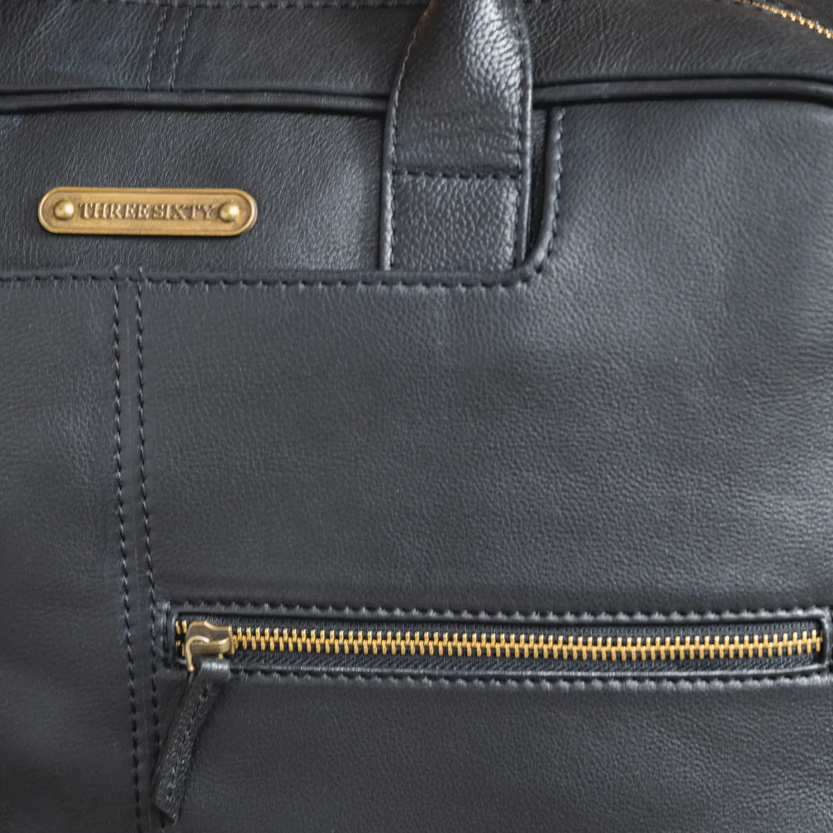 Classic Leather Laptop Bag Black