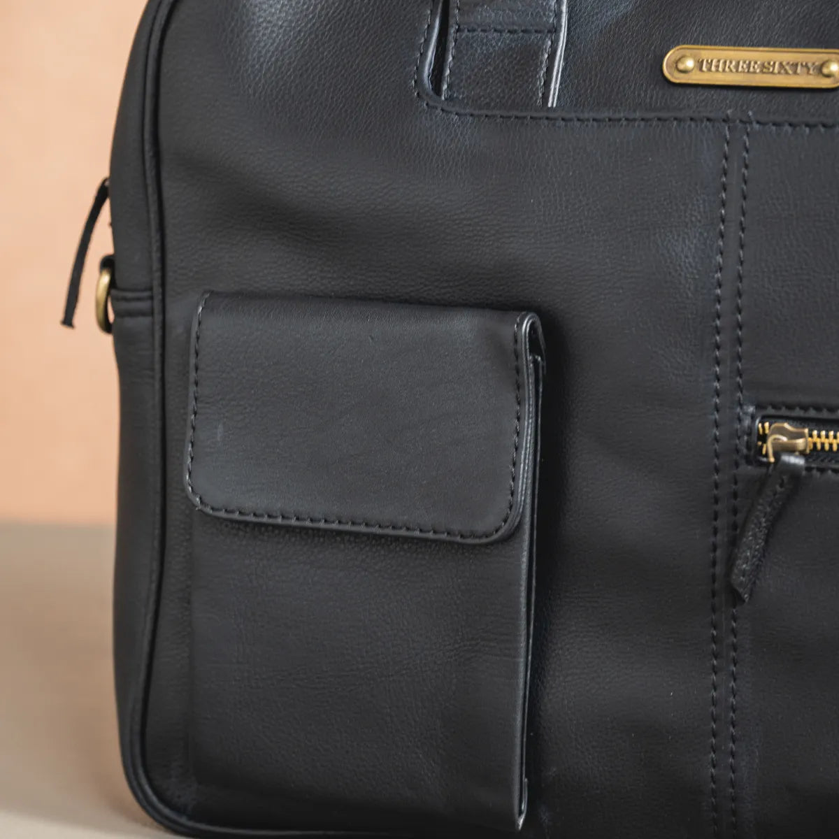 Classic Leather Laptop Bag Black