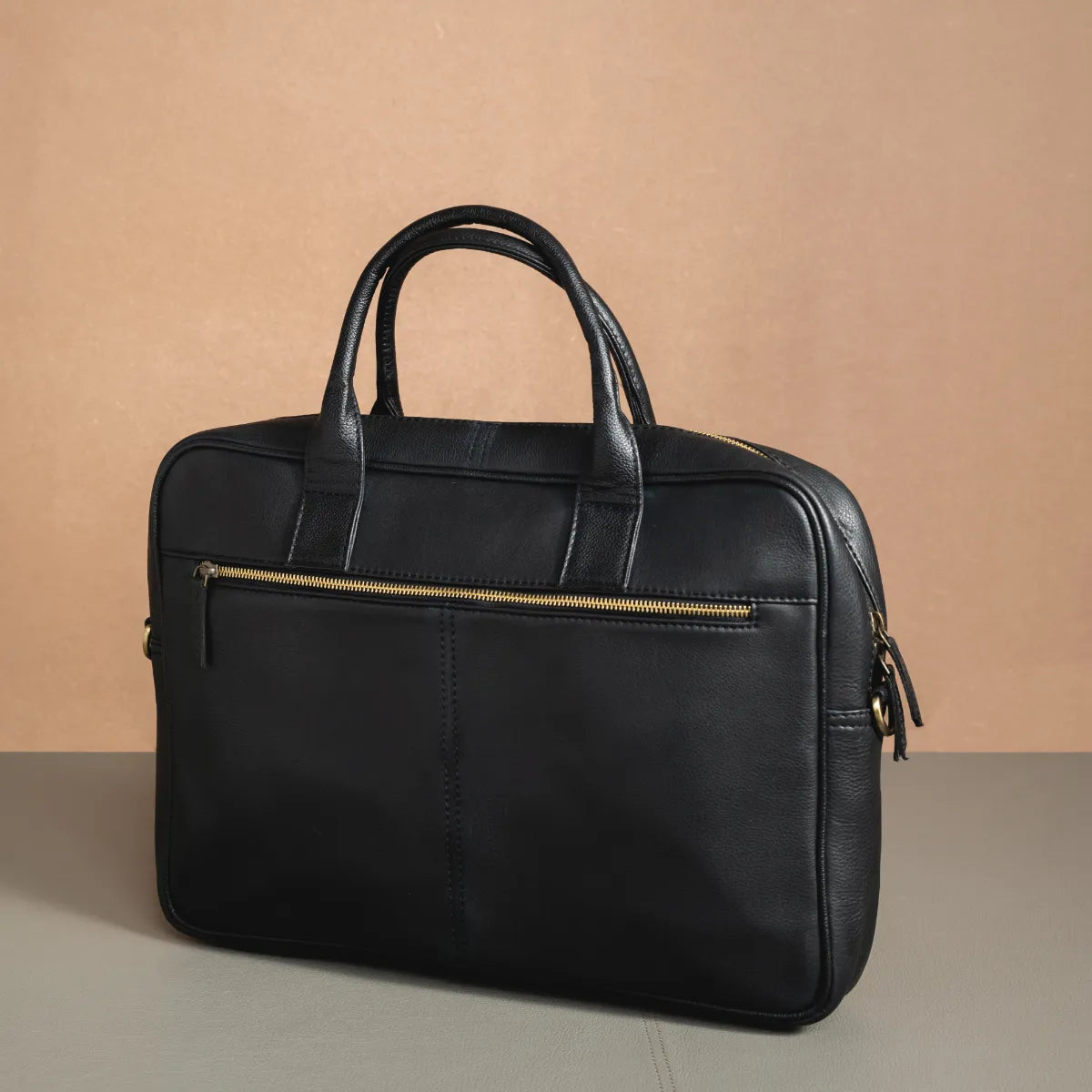 Classic Leather Laptop Bag Black
