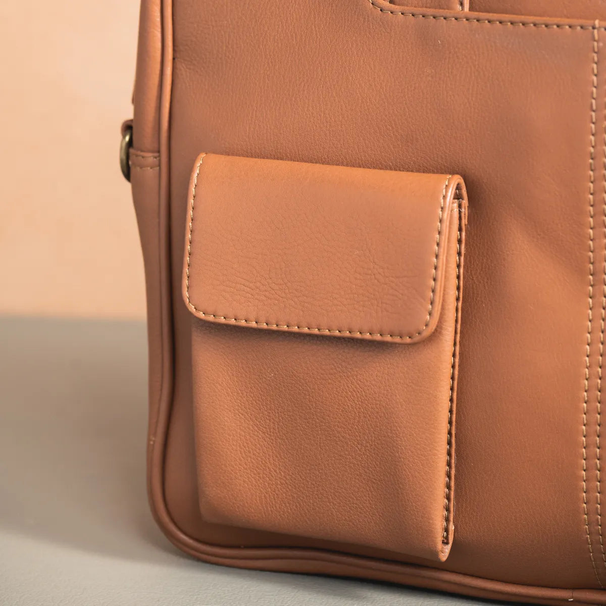 Classic Leather Laptop Bag Tan