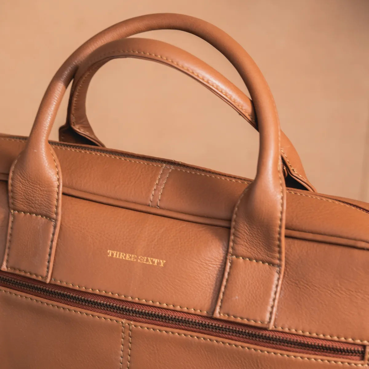 Classic Leather Laptop Bag Tan
