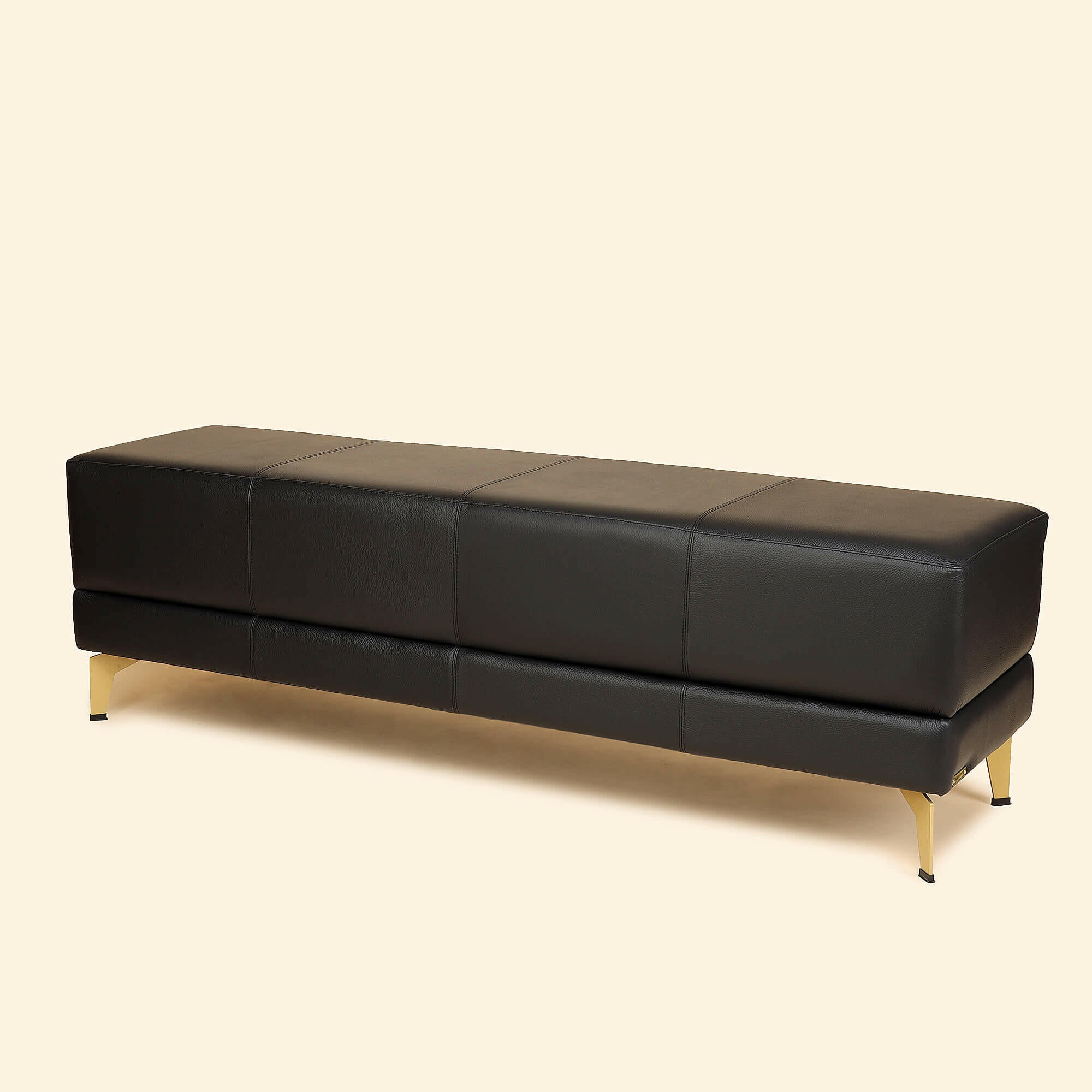 Leather Bench In Black Colour