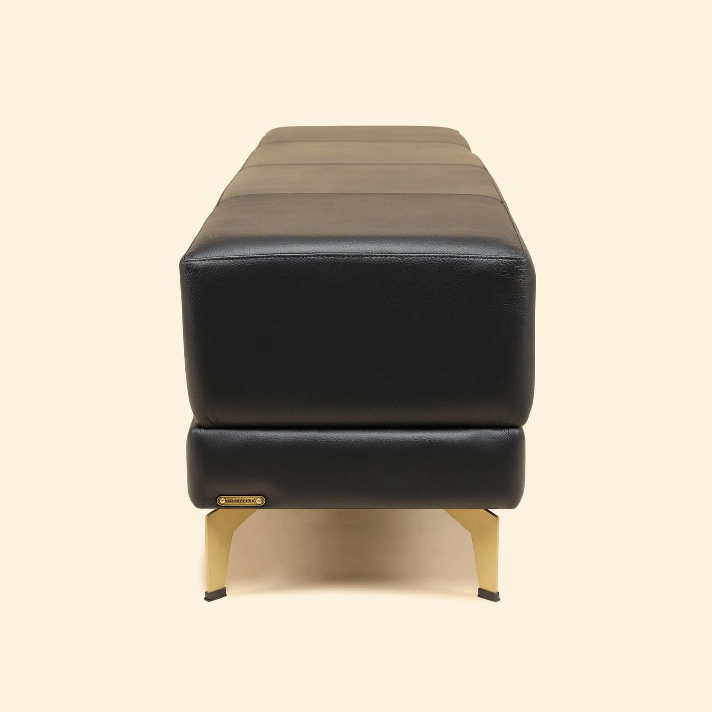 Leather Bench In Black Colour