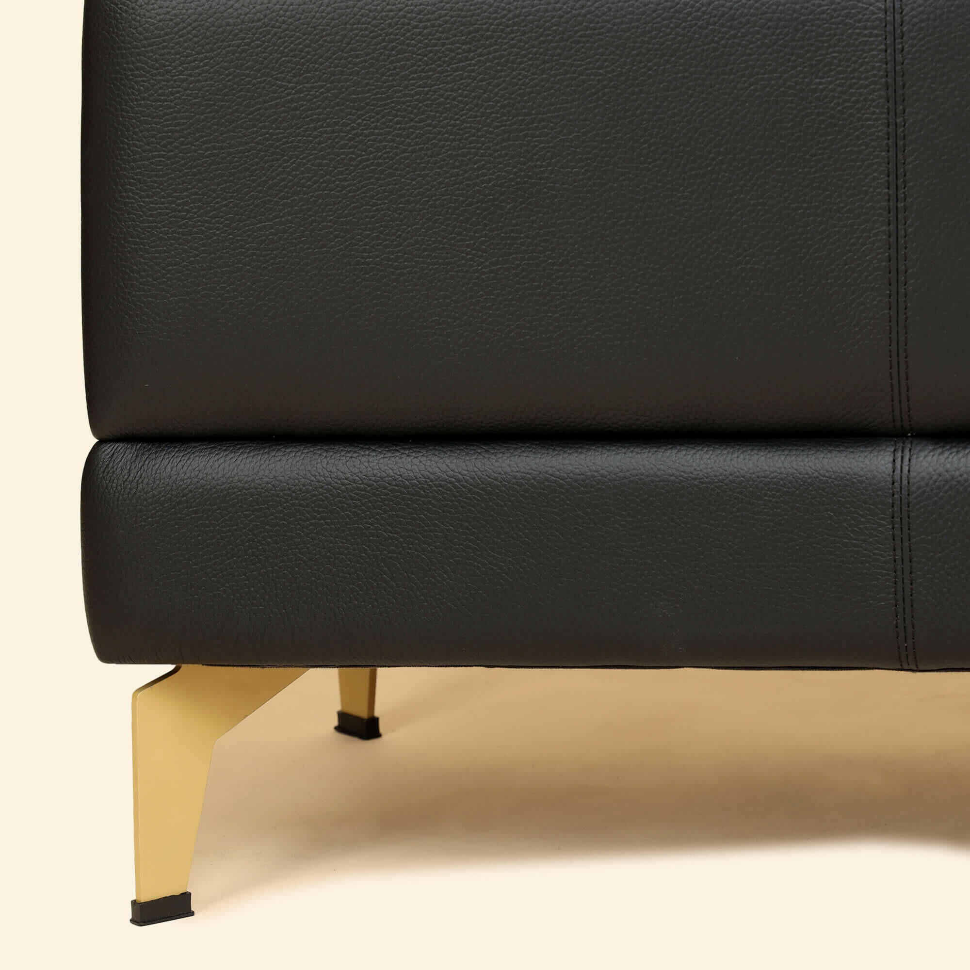 Leather Bench In Black Colour