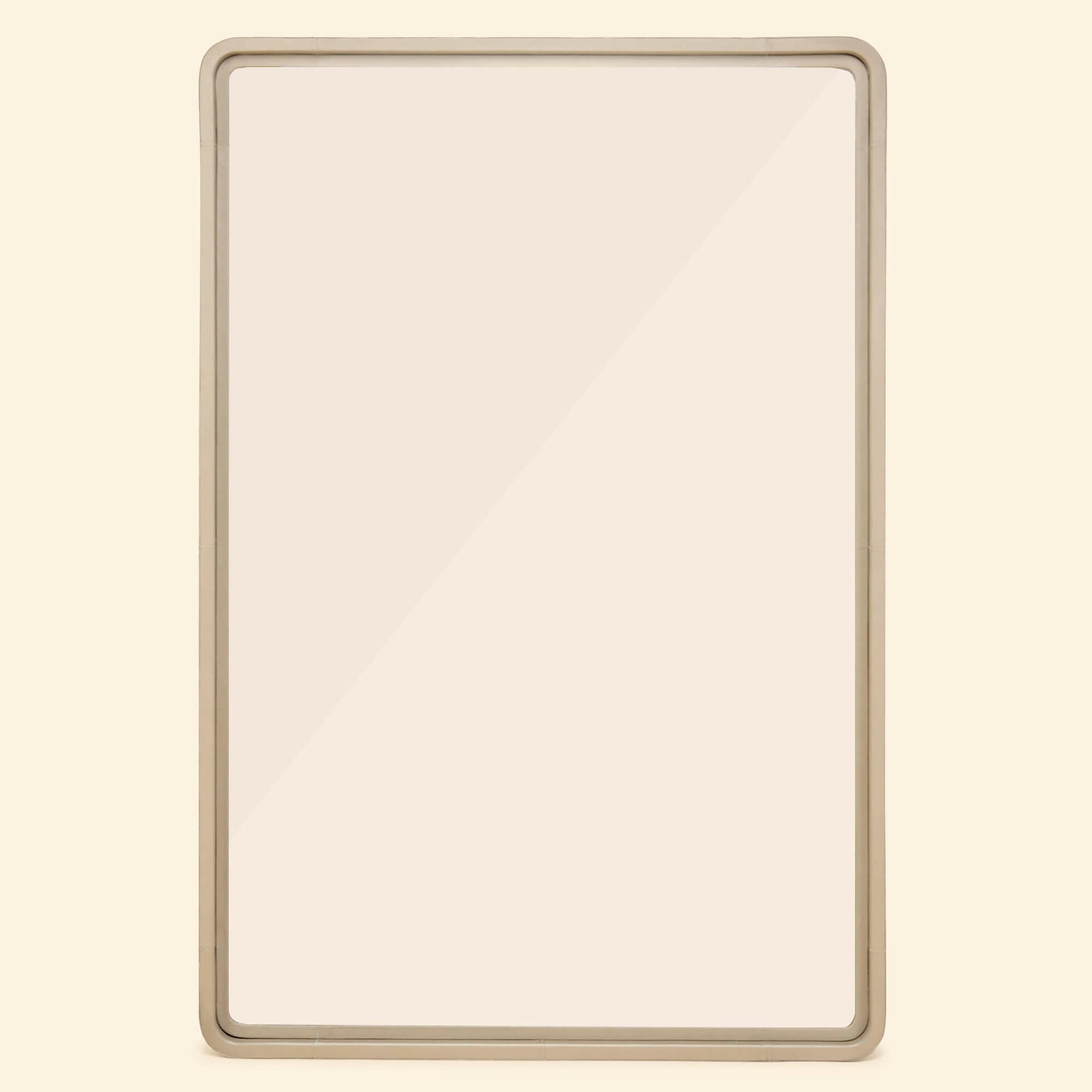 Leather Mirror in Taupe Colour