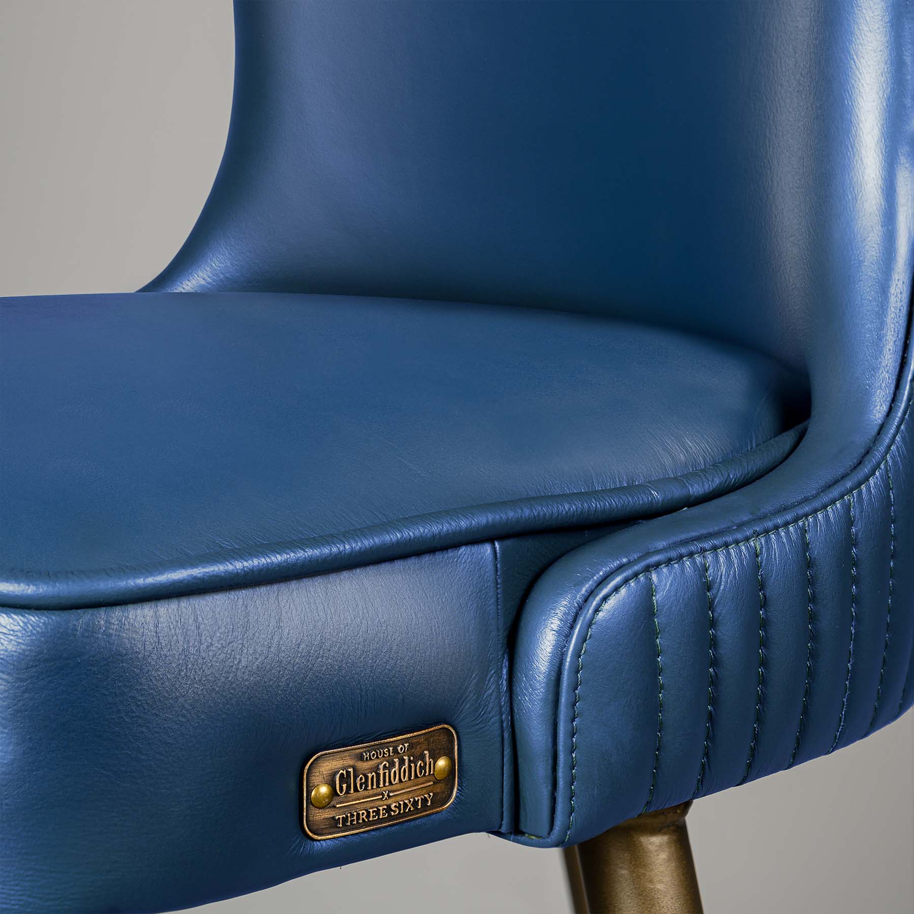 Linea Bar Stool Antique Legs Blue