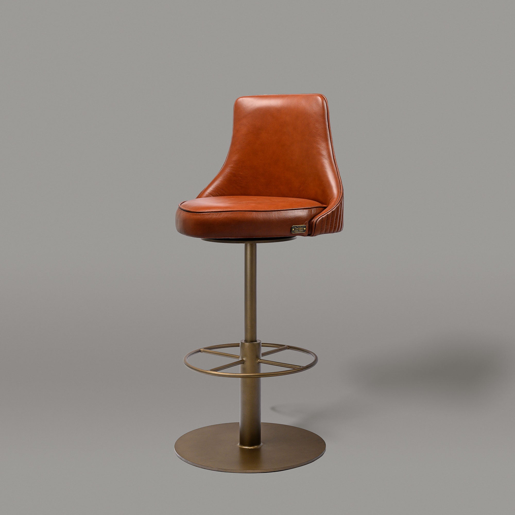 cognac leather bar stool