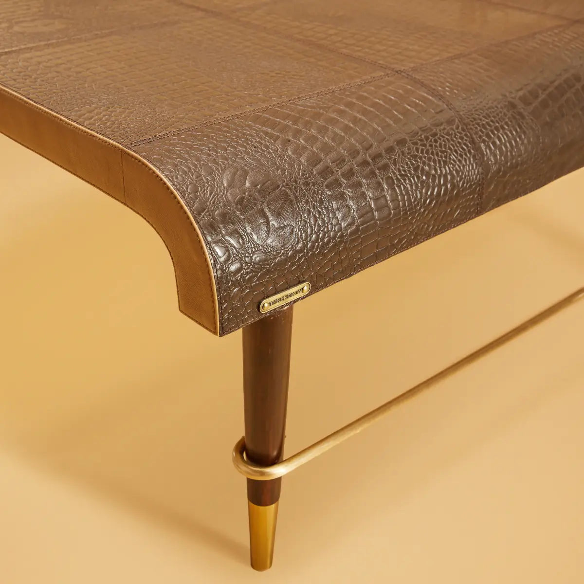 Mid-Century-Genuine Leather Centre Table