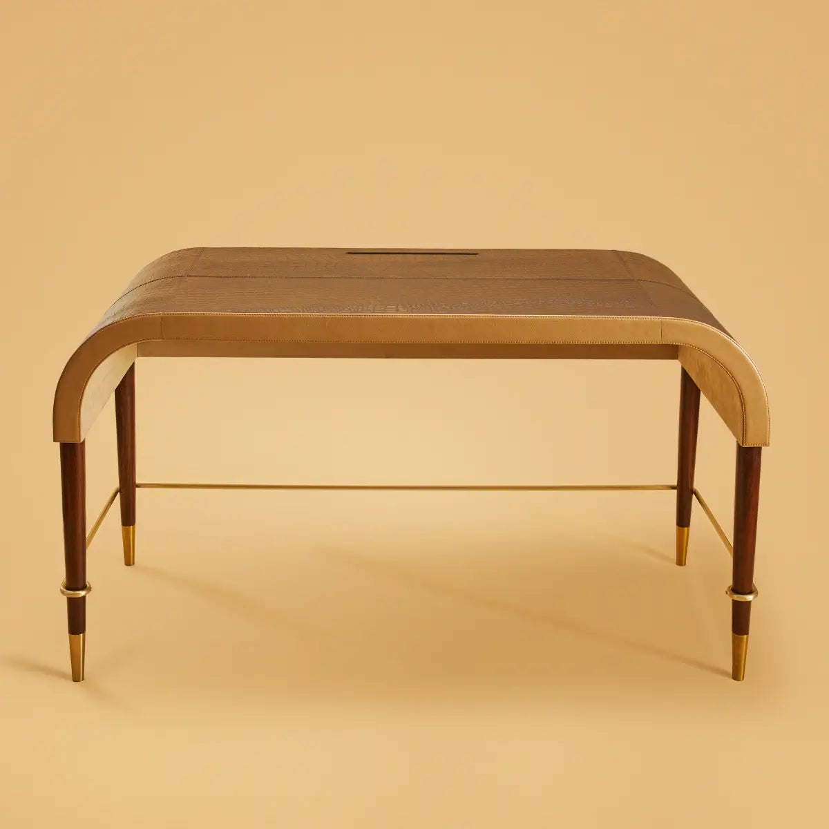 Mid-Century-Genuine Leather Nightstand - Three Sixty Life