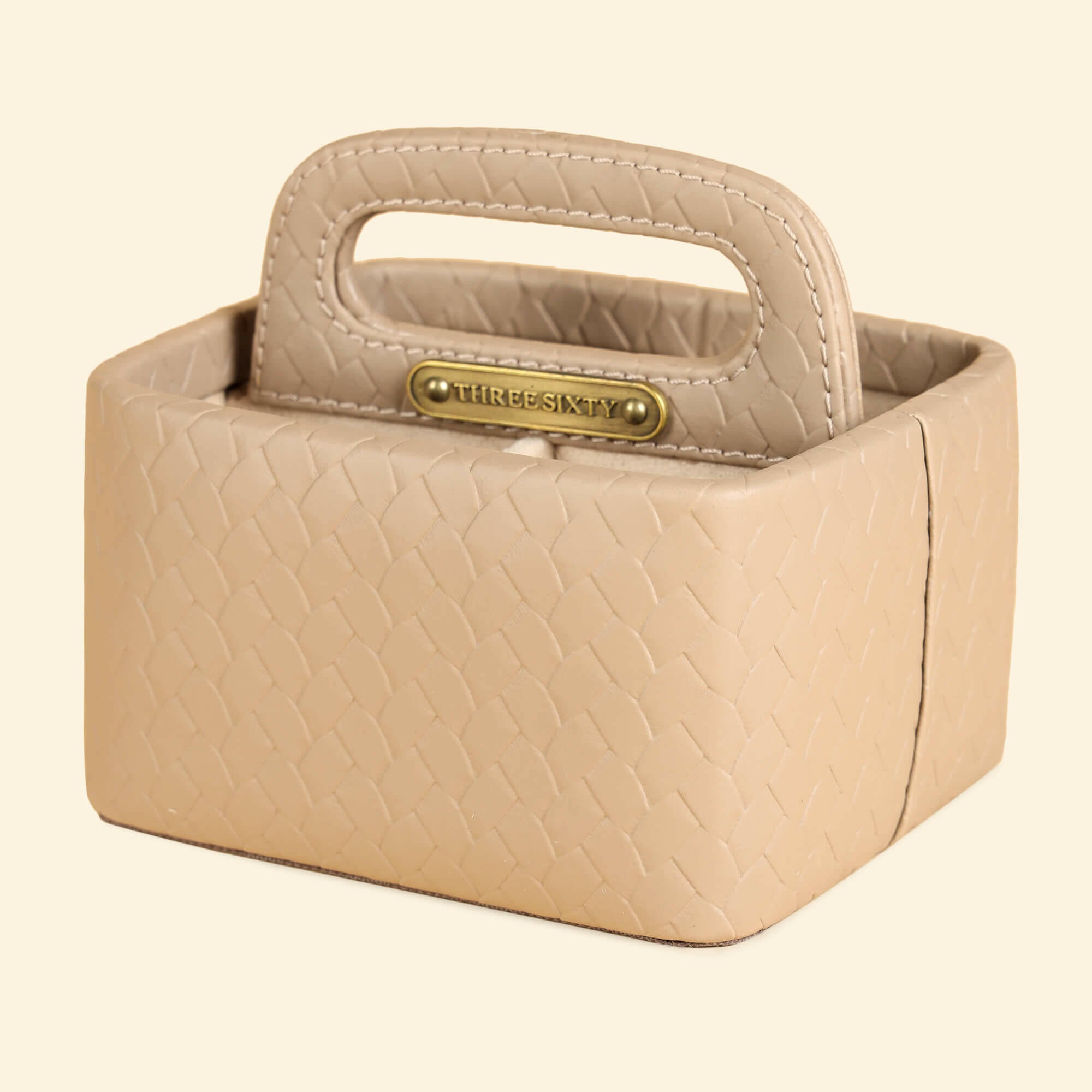 Entwine Multipurpose Caddy Beige | Faux Leather Desk Organizers