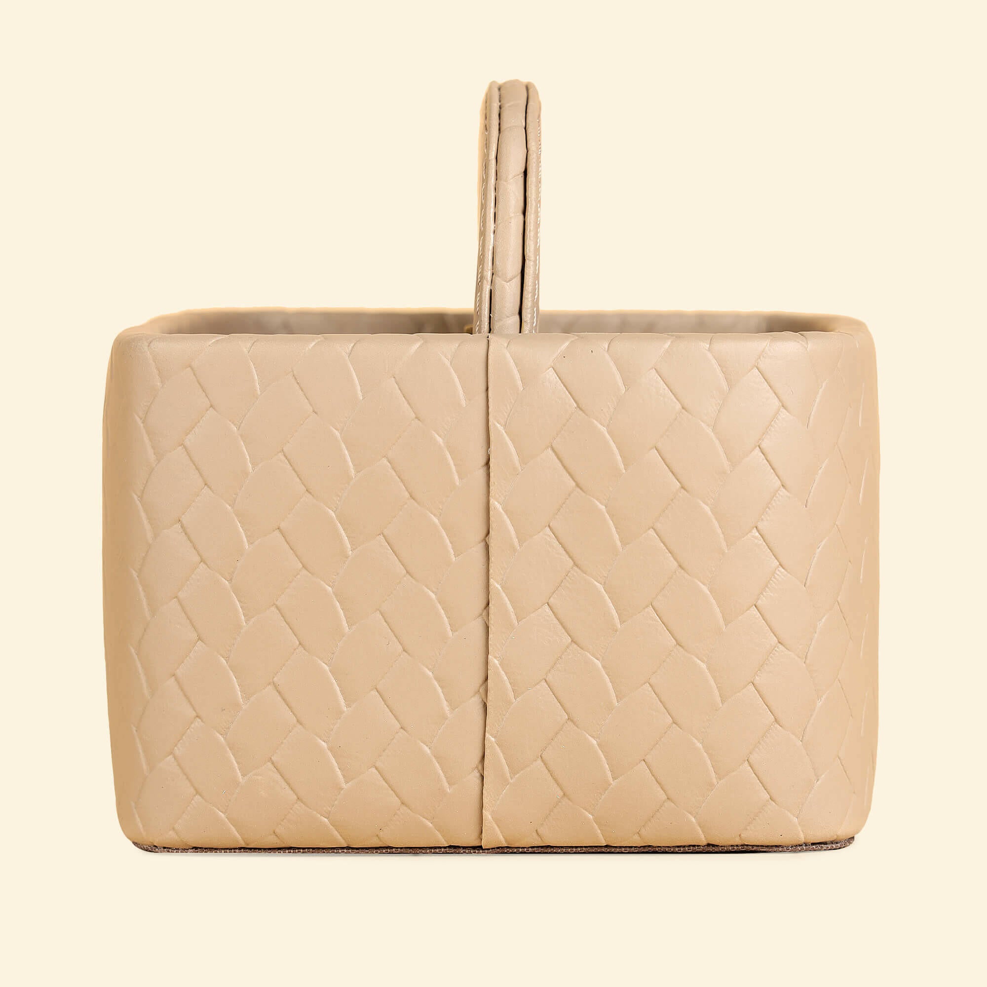 Entwine Multipurpose Caddy Beige | Faux Leather Desk Organizers