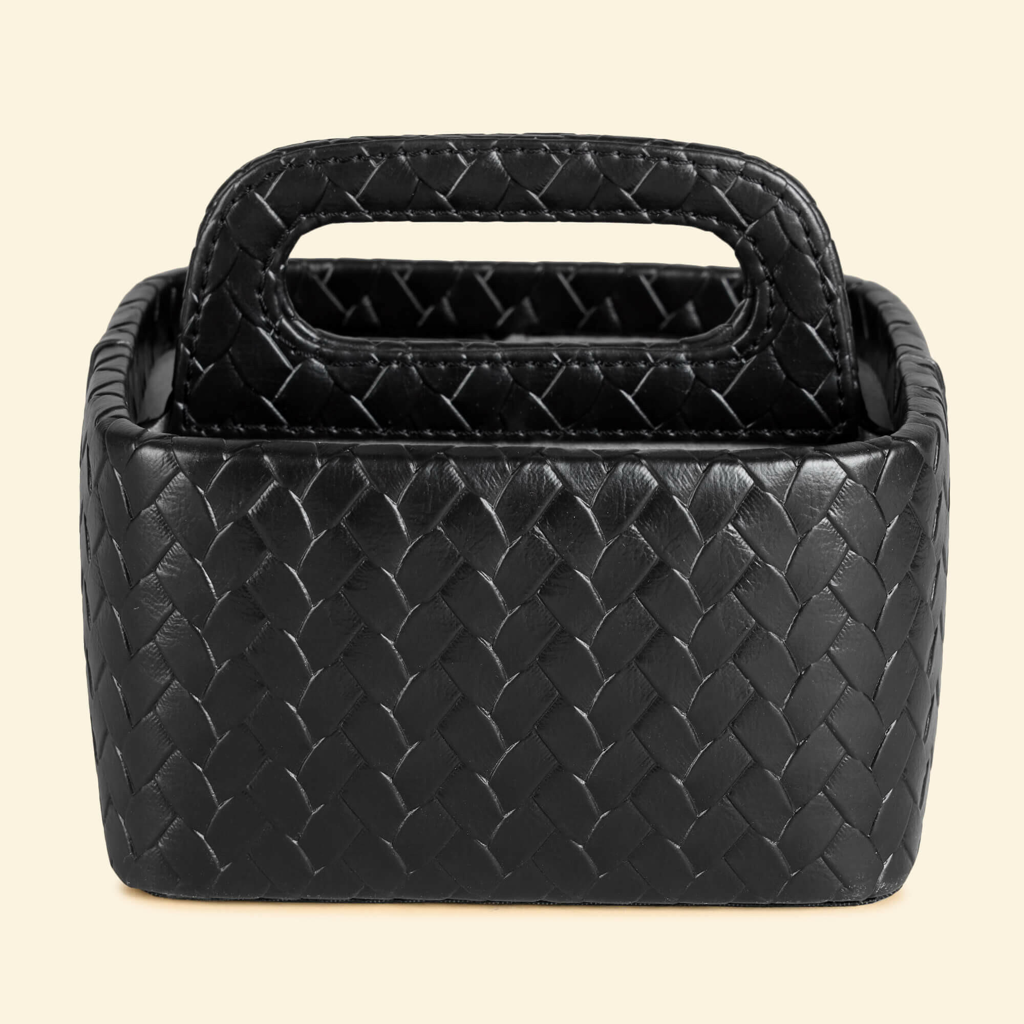 Entwine Multipurpose Caddy Black | Faux Leather Desk Organizers