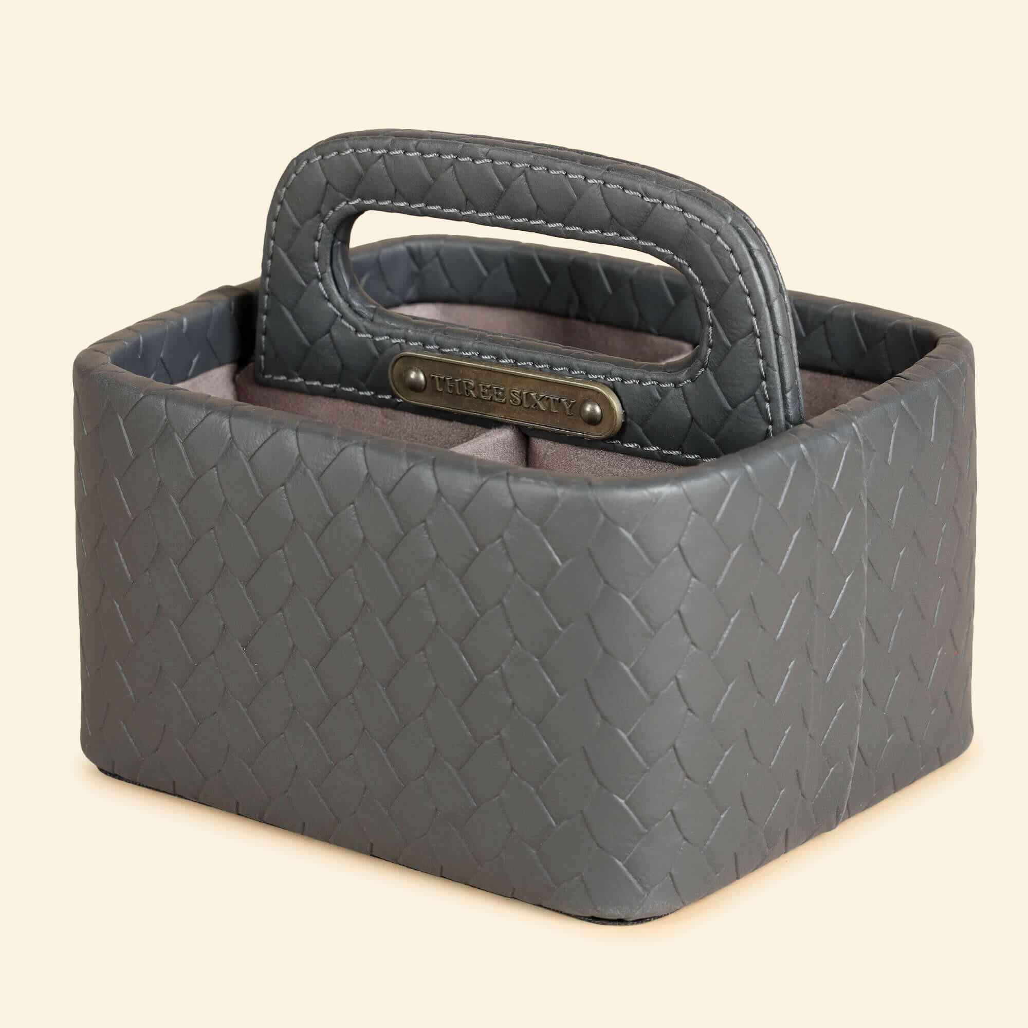 Entwine Multipurpose Caddy Grey | Faux Leather Desk Organizers