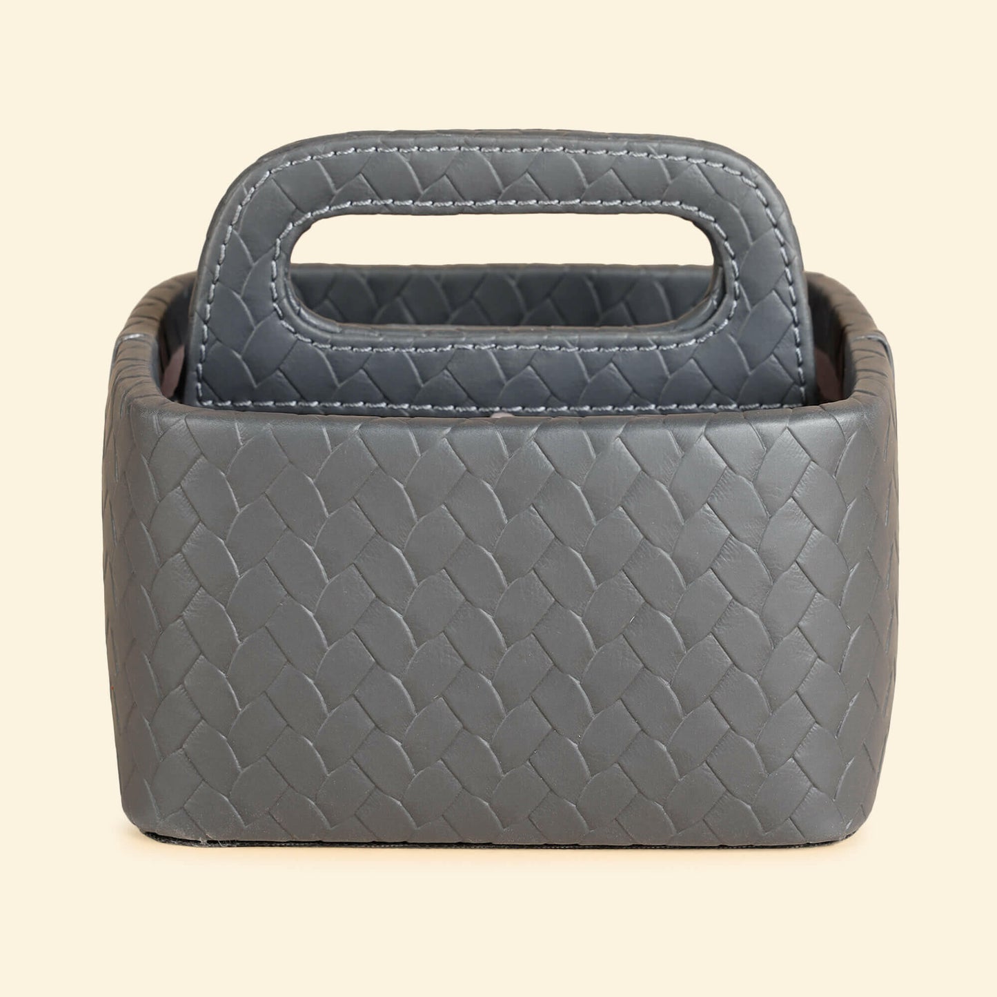Multipurpose Caddy Grey | Vegan Leather Desk Organizers
