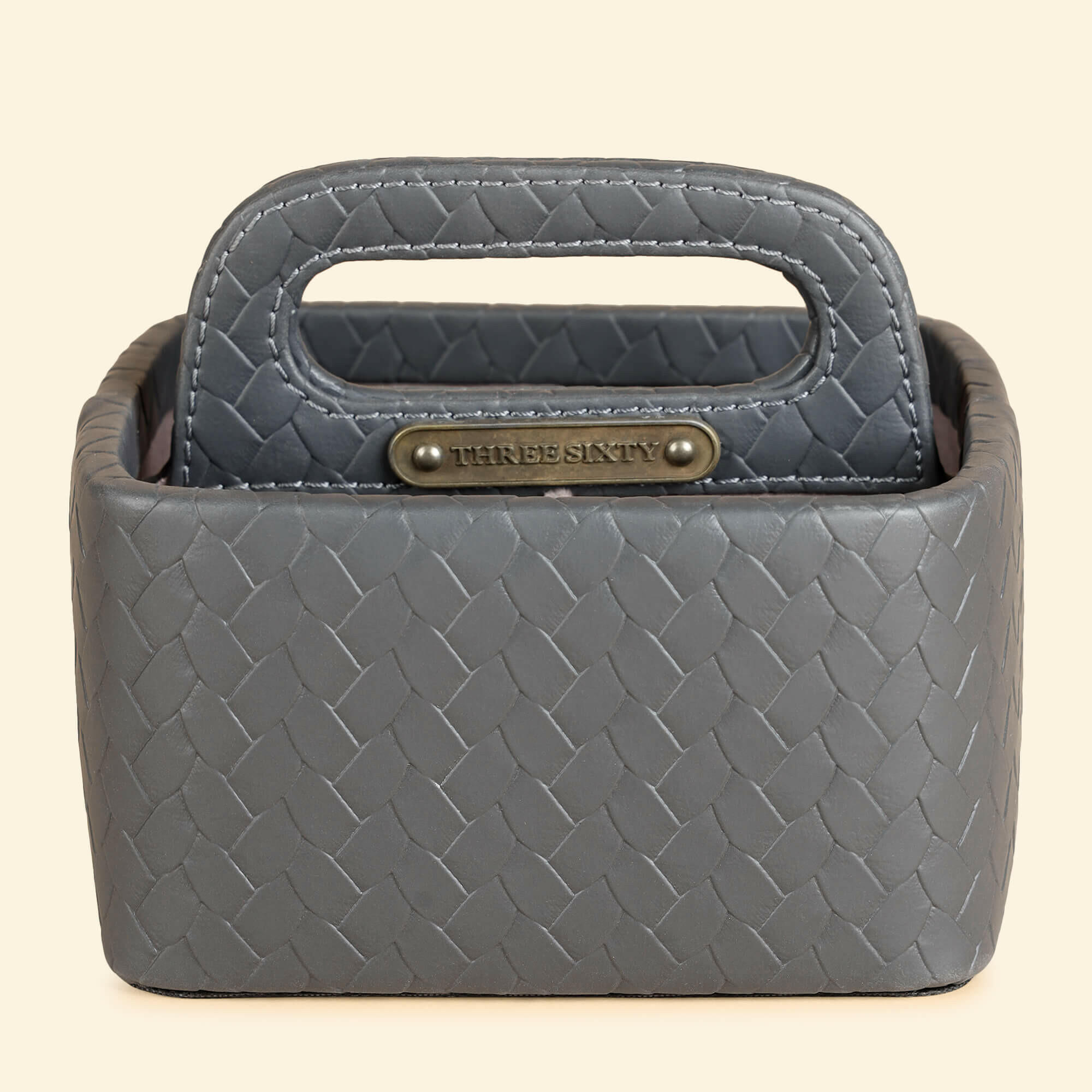 Entwine Multipurpose Caddy Grey | Faux Leather Desk Organizers