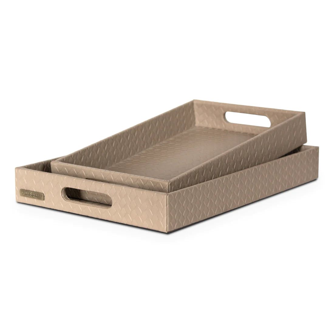Entwine Multipurpose Trays Set of 2 Beige