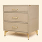 Nightstand with Three Drawers Taupe