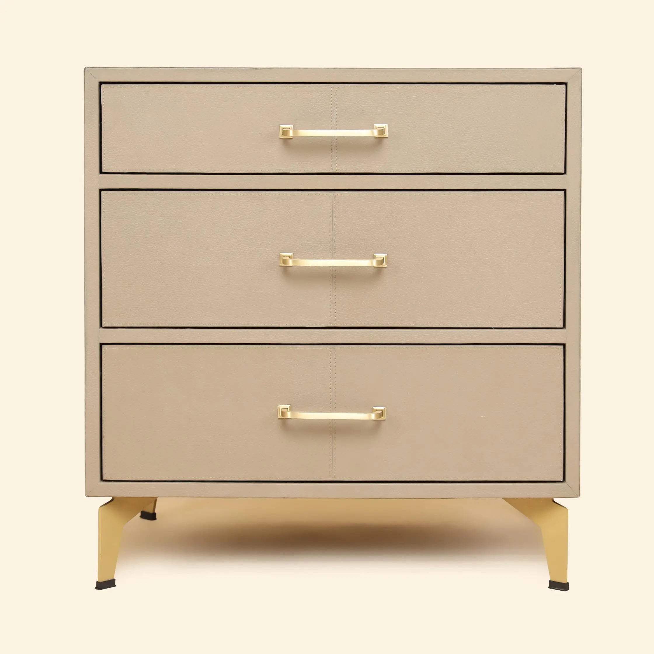 Nightstand with Three Drawers Taupe