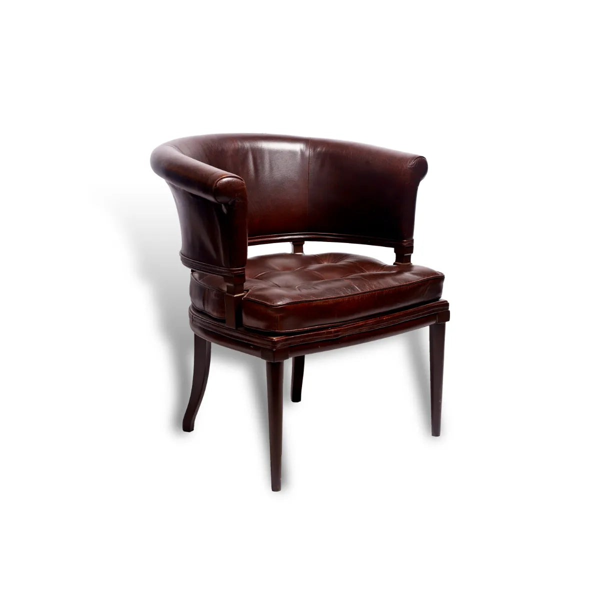 Premium Genuine Leather Chair In Brown Colour - Three Sixty Life