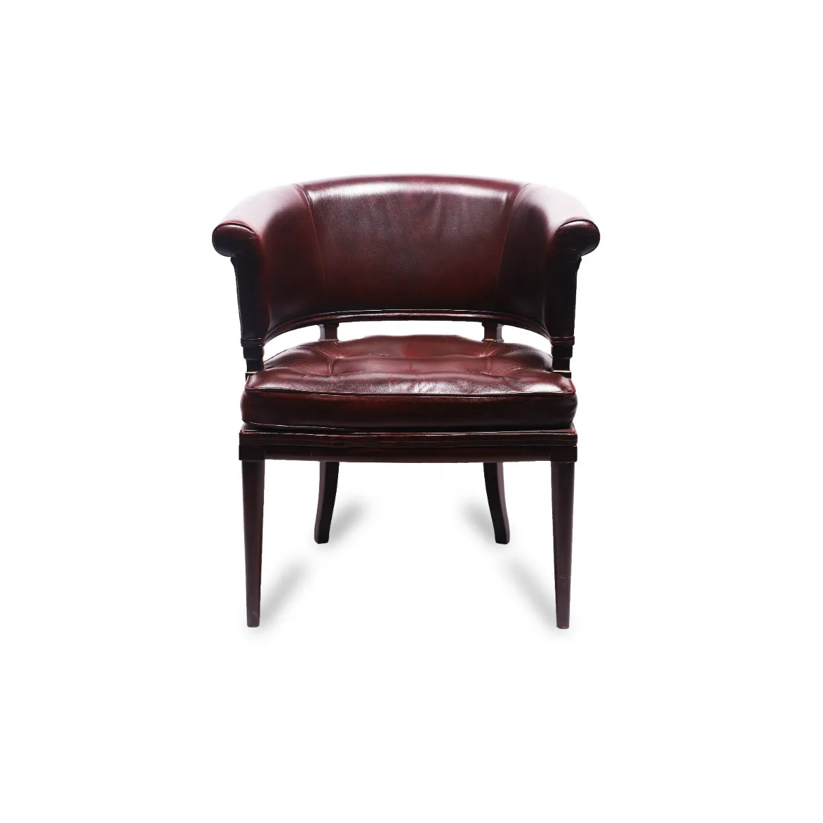 Premium Genuine Leather Chair In Brown Colour - Three Sixty Life