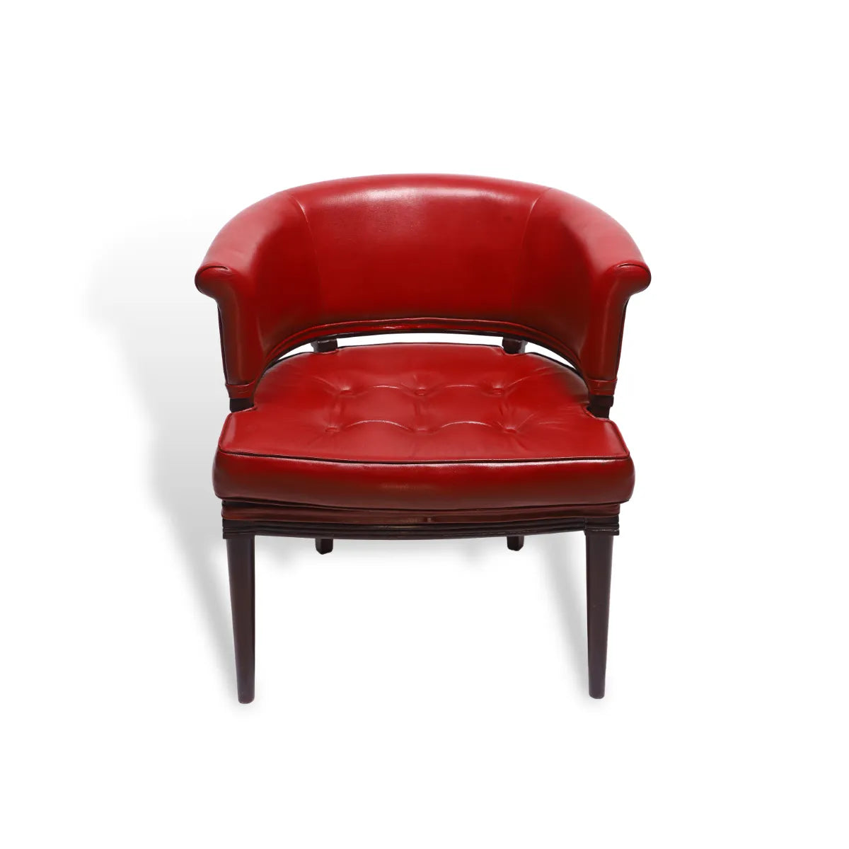 Premium Genuine Leather Chair In Red Colour - Three Sixty Life