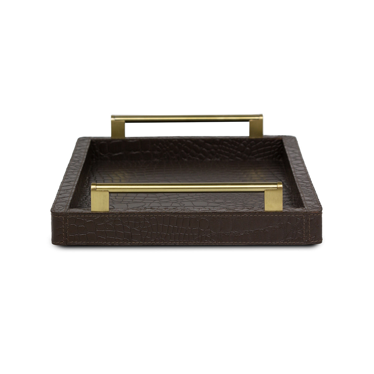 Eden Tray Set with Tissue Box & Coasters Brown