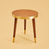Round Side Table- Embossed Leather Tan