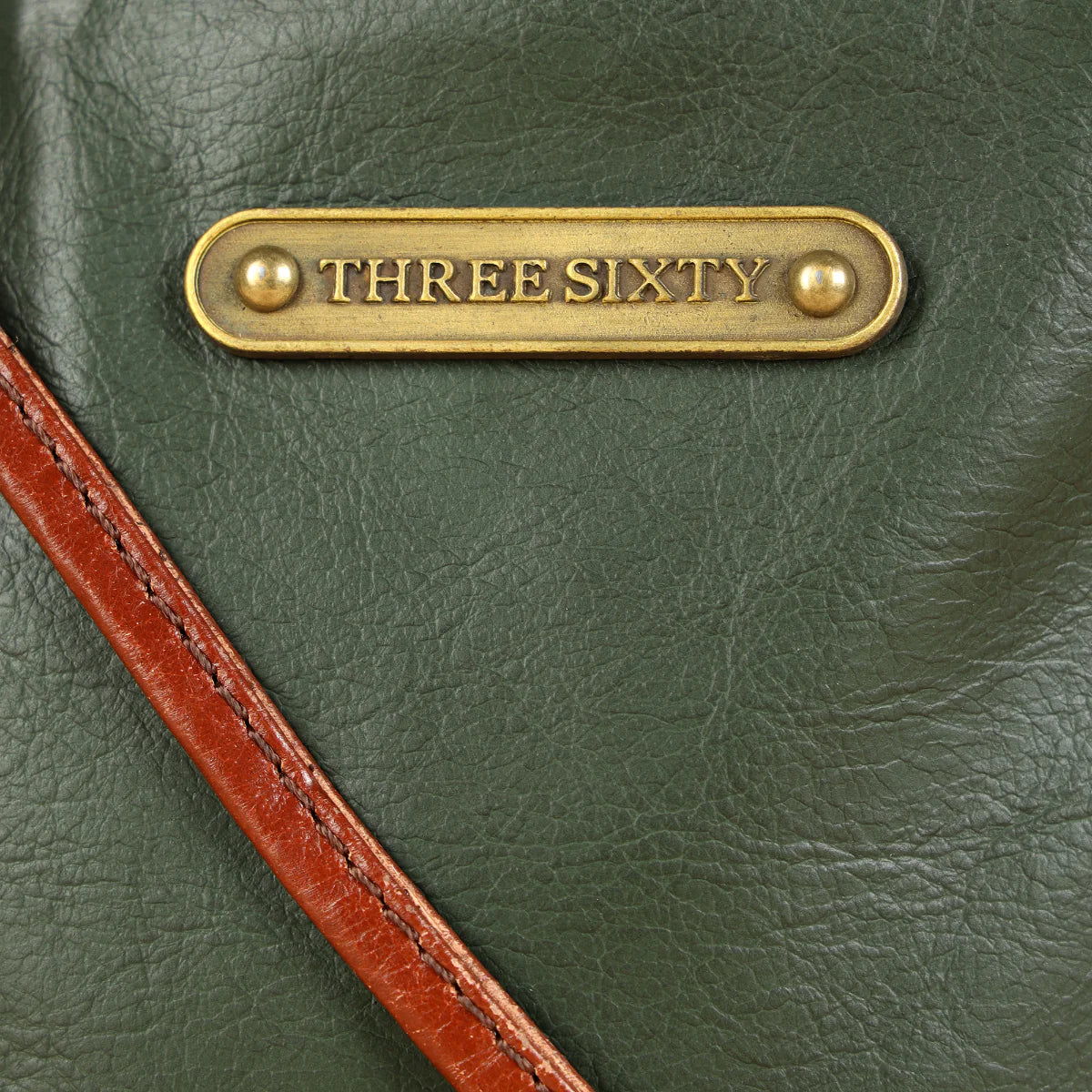 Ines Sling Bag - Genuine Waxy Leather Olive Green