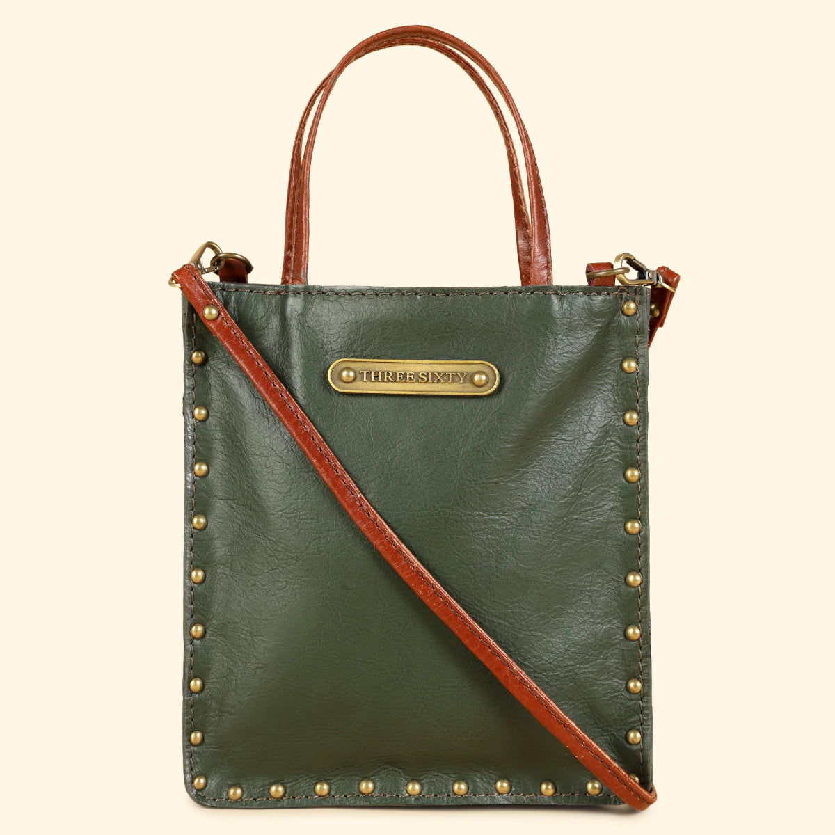 Ines Sling Bag - Genuine Waxy Leather Olive Green