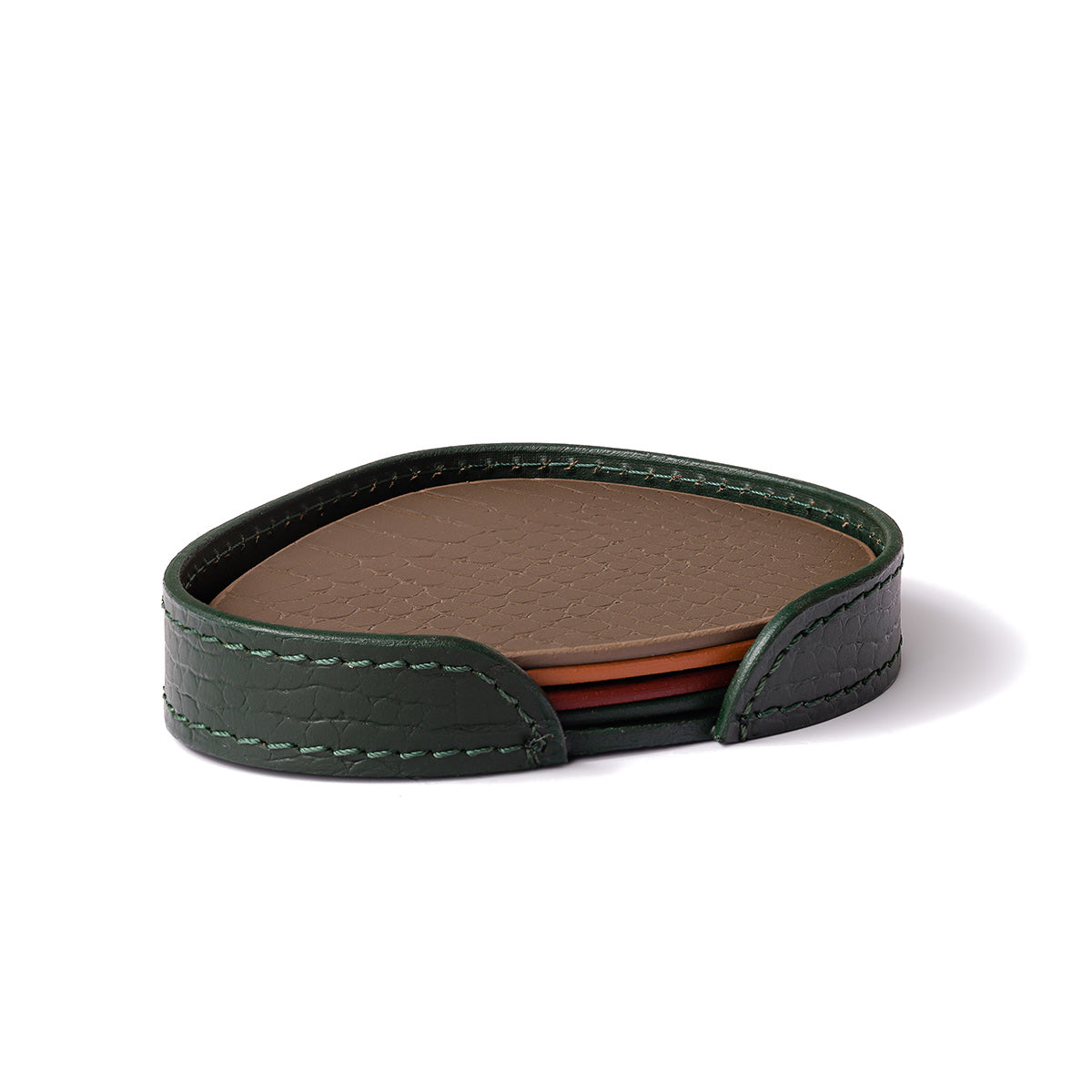 Sterling Coasters Set Abstract Shape Multicolor Green