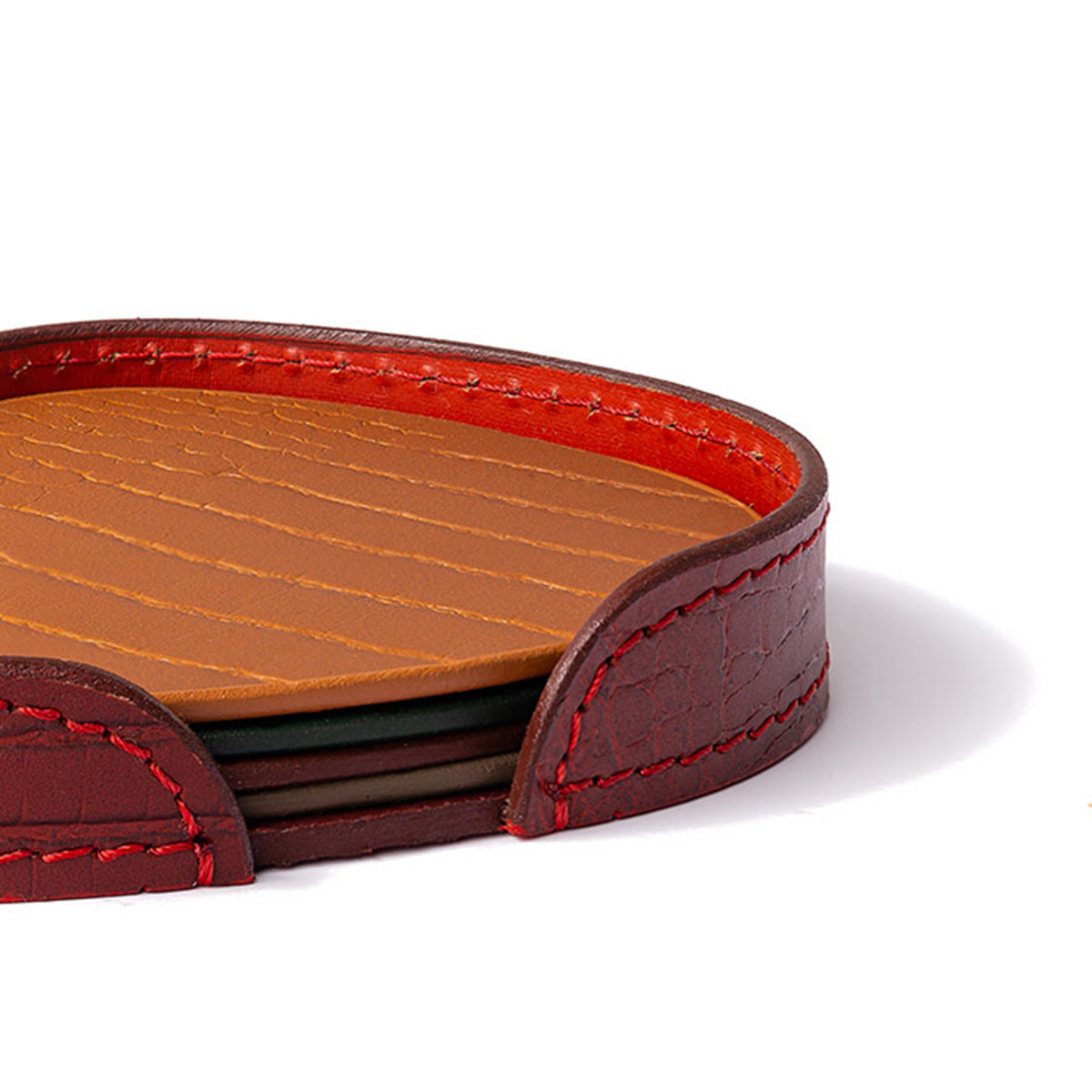 Sterling Coasters Set Abstract Shape Multicolor Maroon