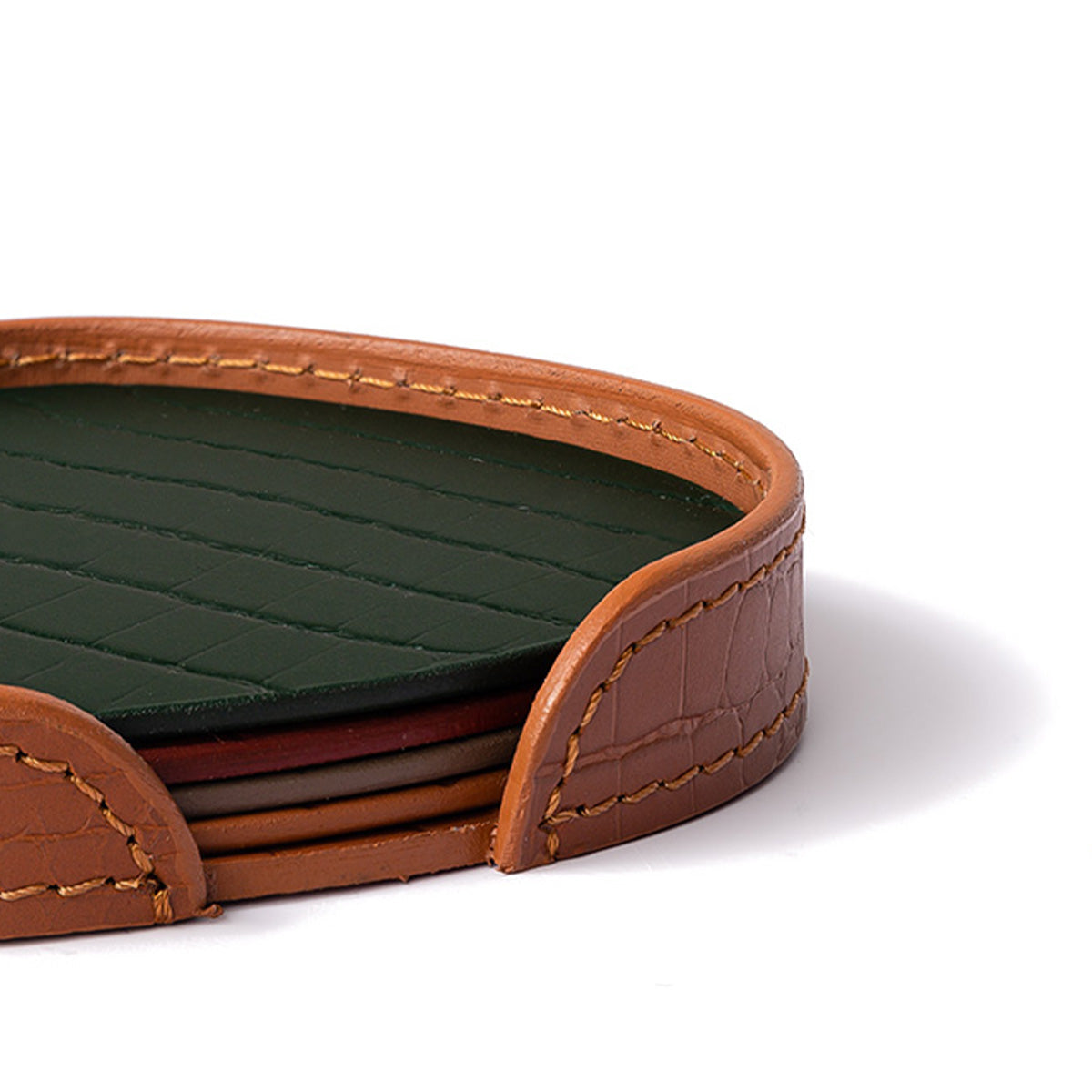 Sterling Coasters Set Abstract Shape Multicolor Tan