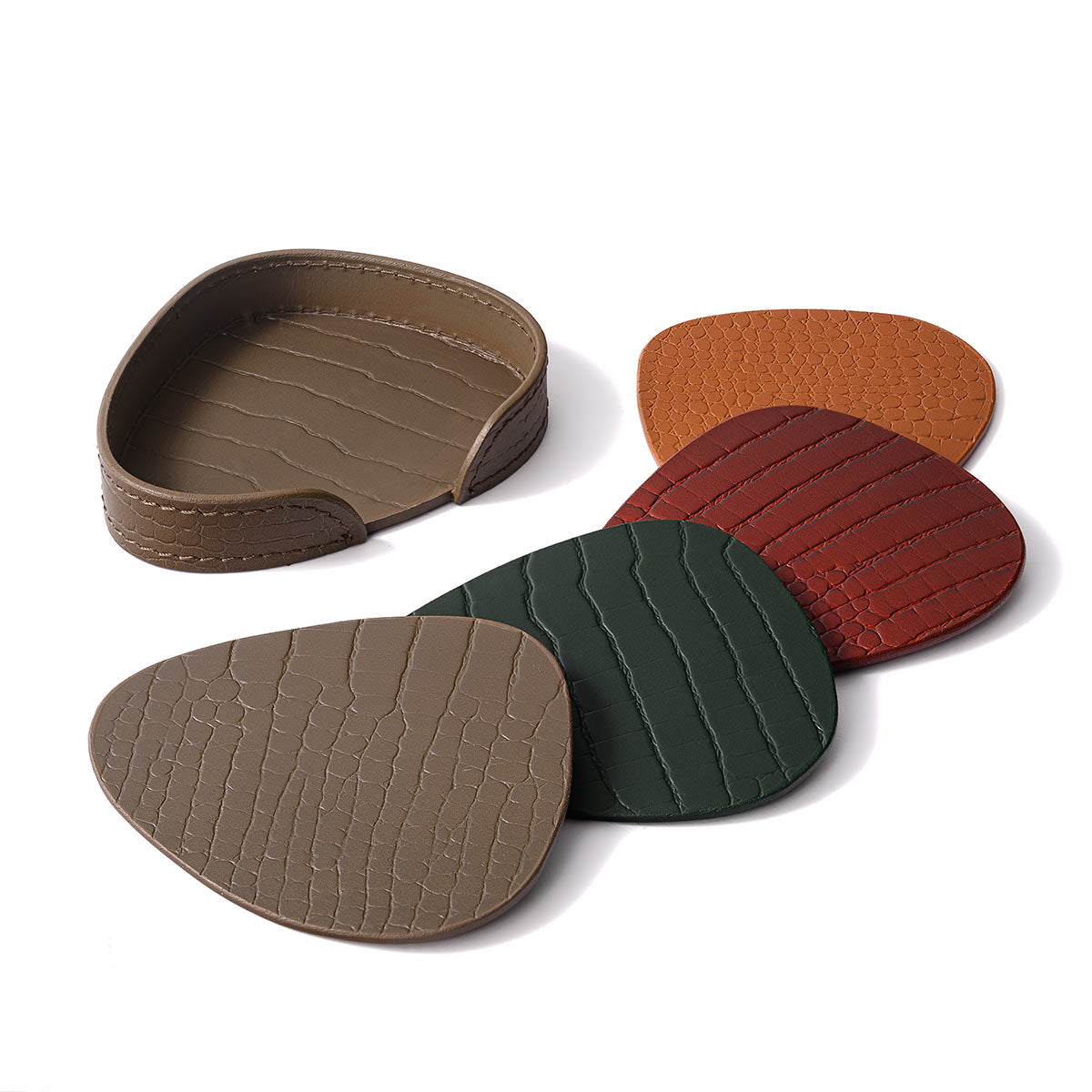 Sterling Coasters Set Abstract Shape Multicolor Taupe