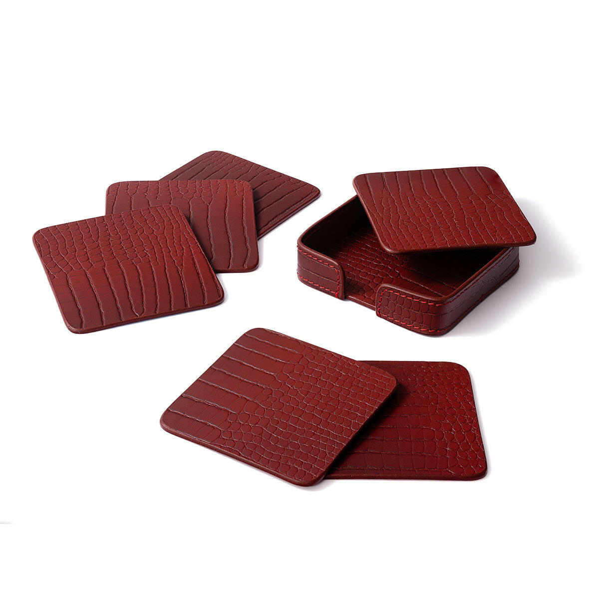 Sterling Coasters Square Maroon
