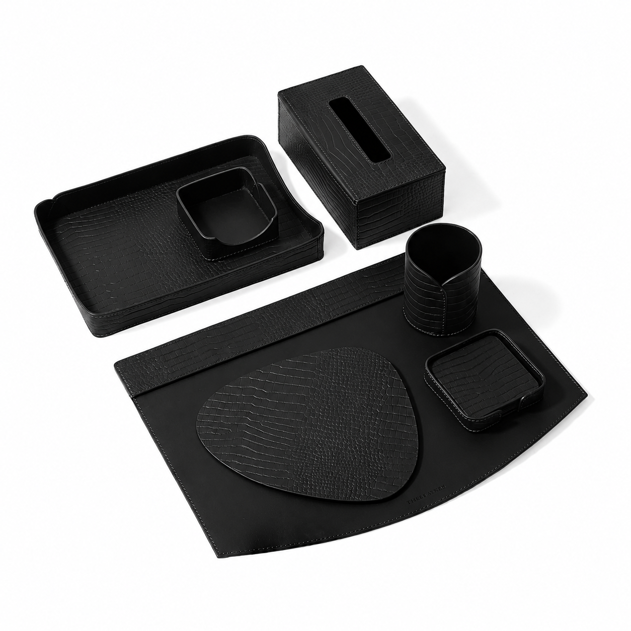 Sterling Croco Desktop Set Black