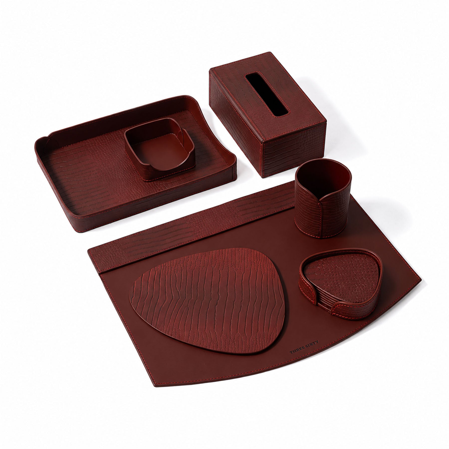 Sterling Desktop Set Maroon