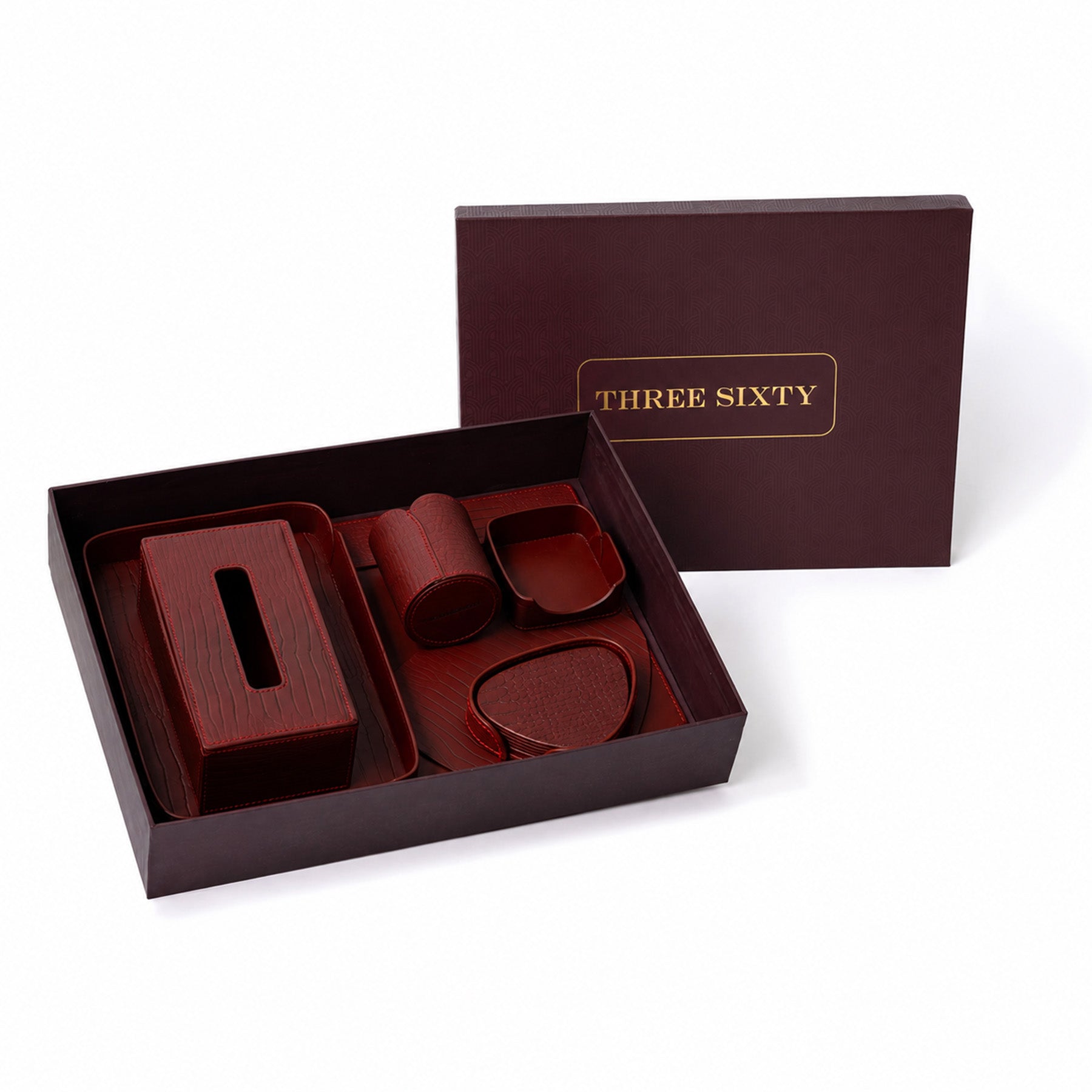 Sterling Desktop Set Maroon