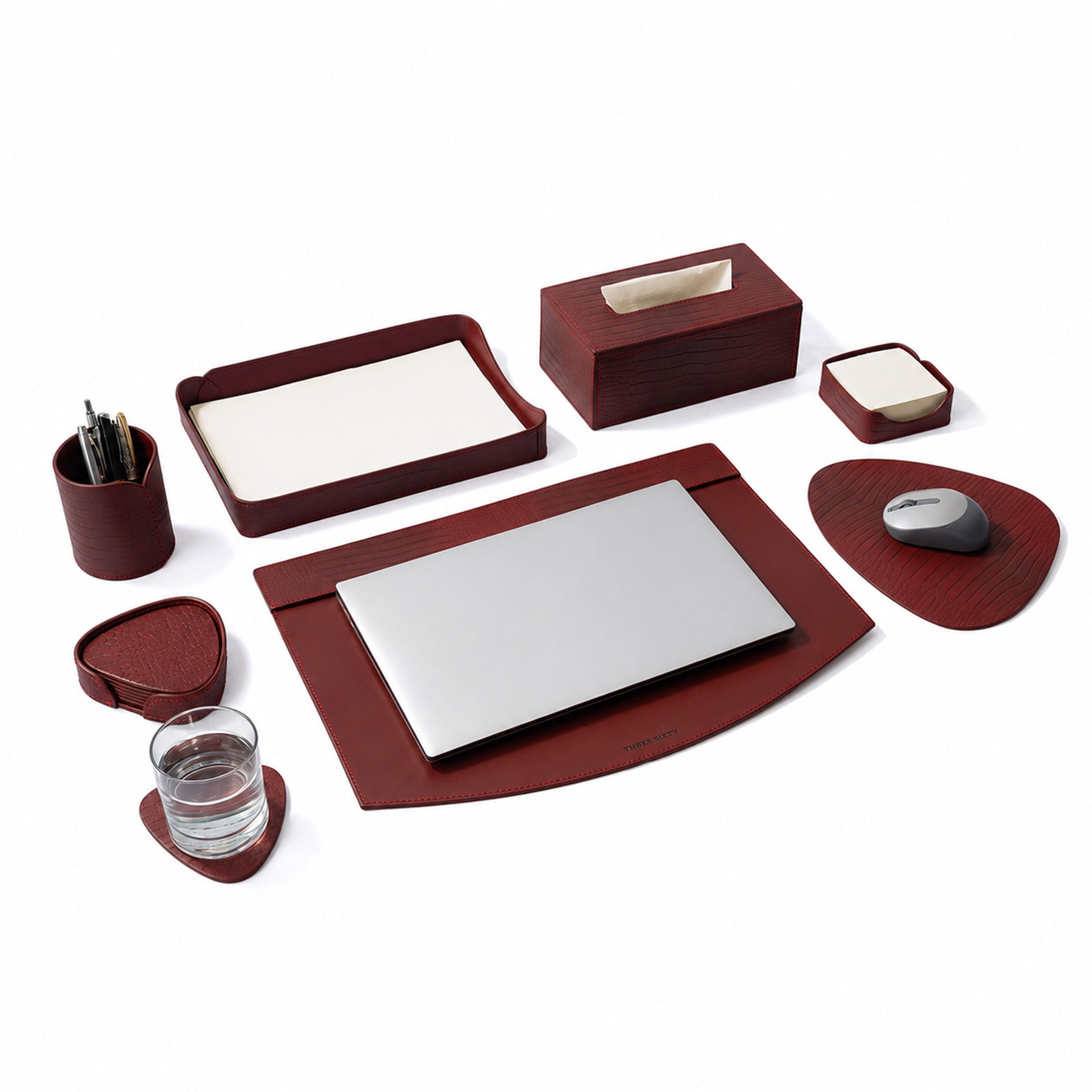 Sterling Desktop Set Maroon