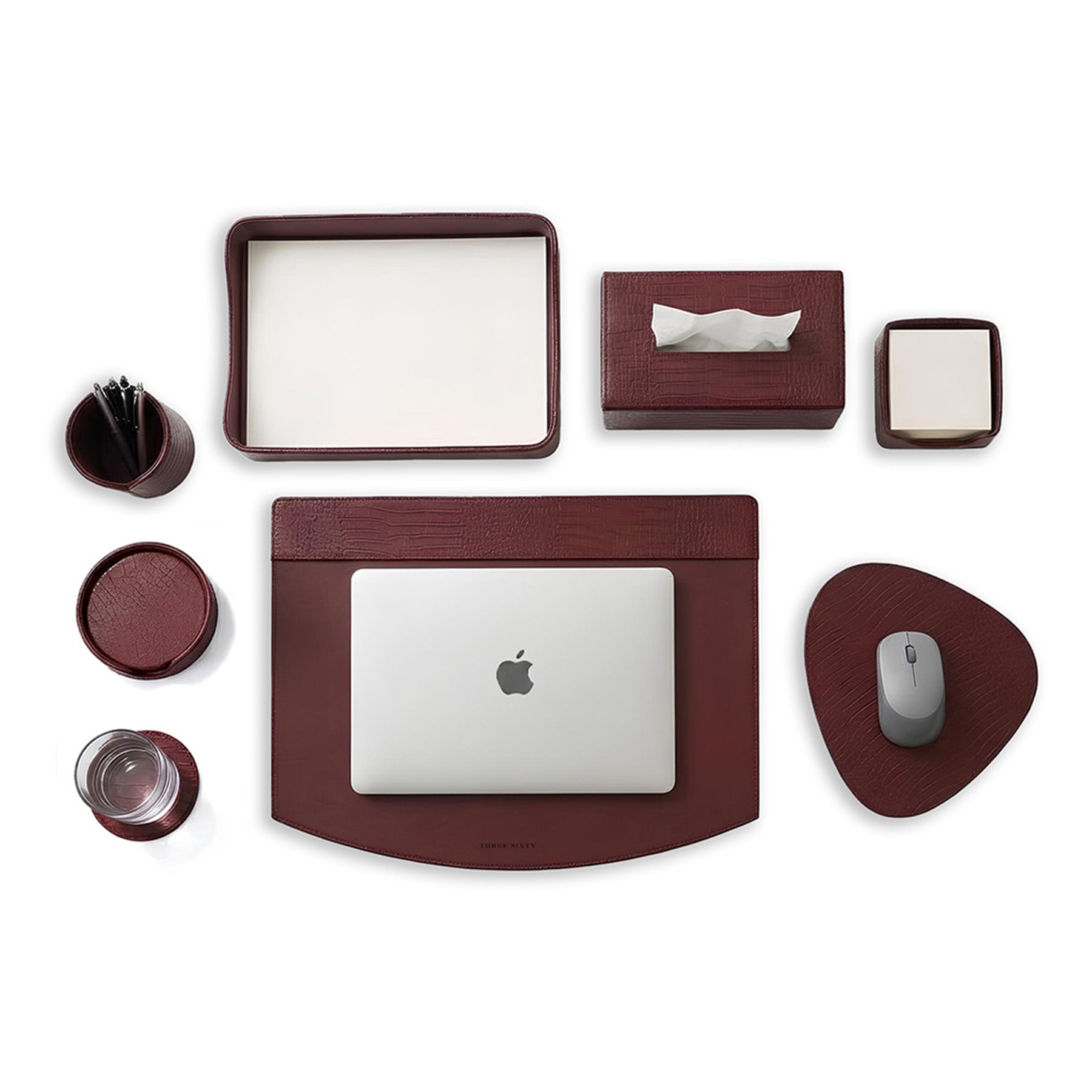 Sterling Desktop Set Maroon