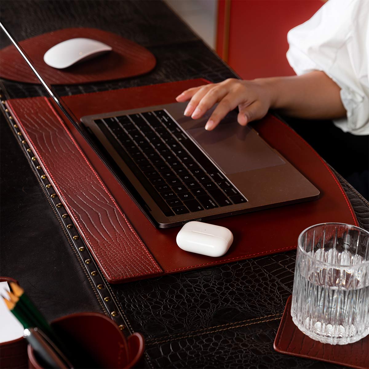 Sterling Desk Blotter Maroon
