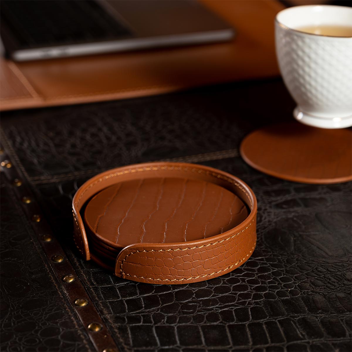 Sterling Coasters Round Tan