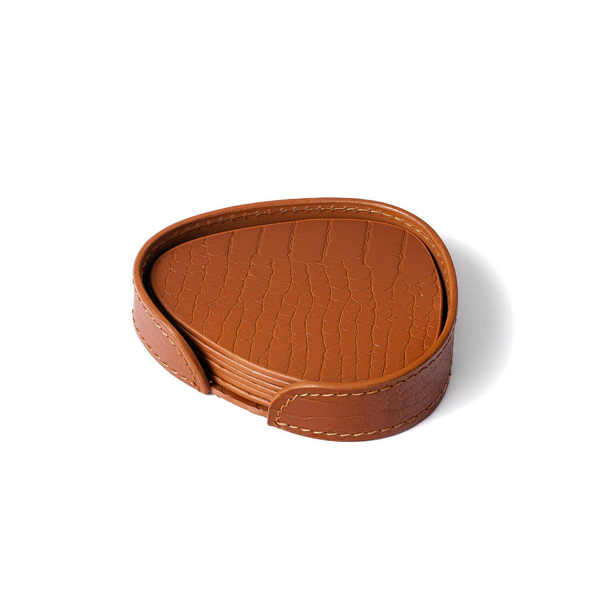 Sterling Coasters Set Abstract Shape Tan