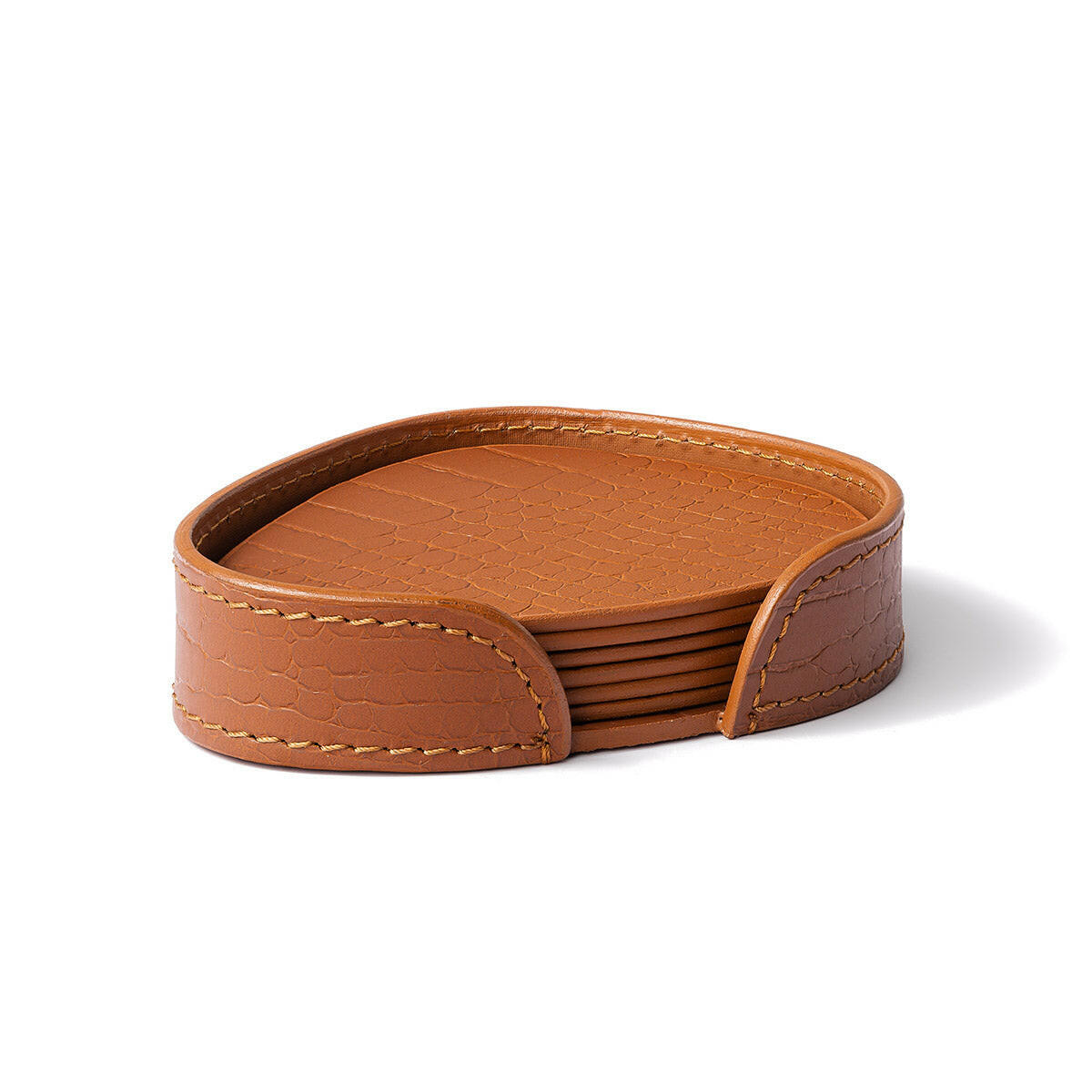 Sterling Coasters Set Abstract Shape Tan